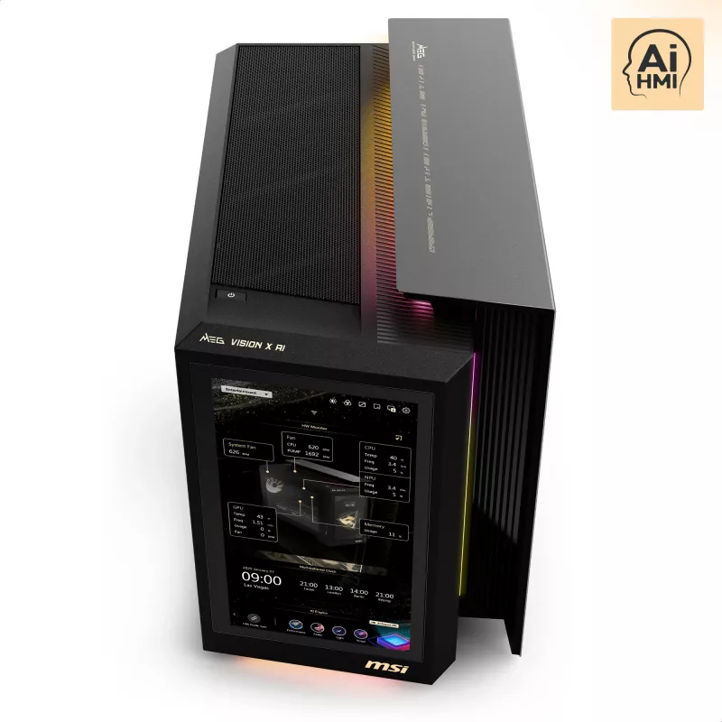 MSI MEG Vision X AI 2NVV9-285AT Desktop-PC (Schwarz/Transparent, Windows 11 Home)