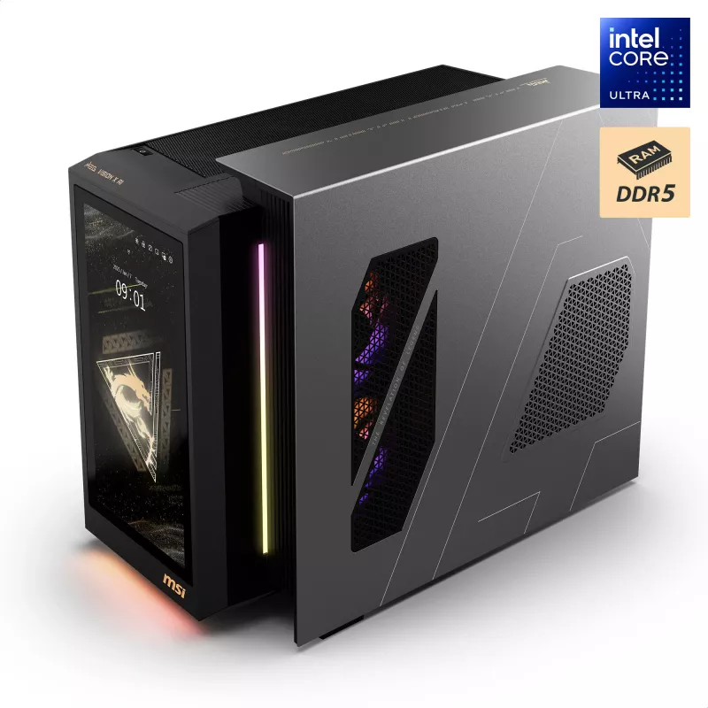 MSI MEG Vision X AI 2NVV9-285AT Desktop-PC (Schwarz/Transparent, Windows 11 Home)