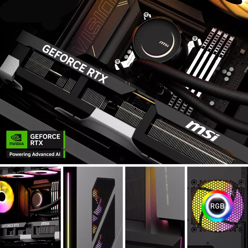 MSI MEG Vision X AI 2NVV9-285AT Desktop-PC (Schwarz/Transparent, Windows 11 Home)