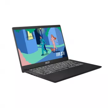 MSI Modern 14 FHD Laptop, AMD Ryzen 7 7730U, 16GB RAM, 512GB SSD, AZERTY-Tastatur, Schwarz