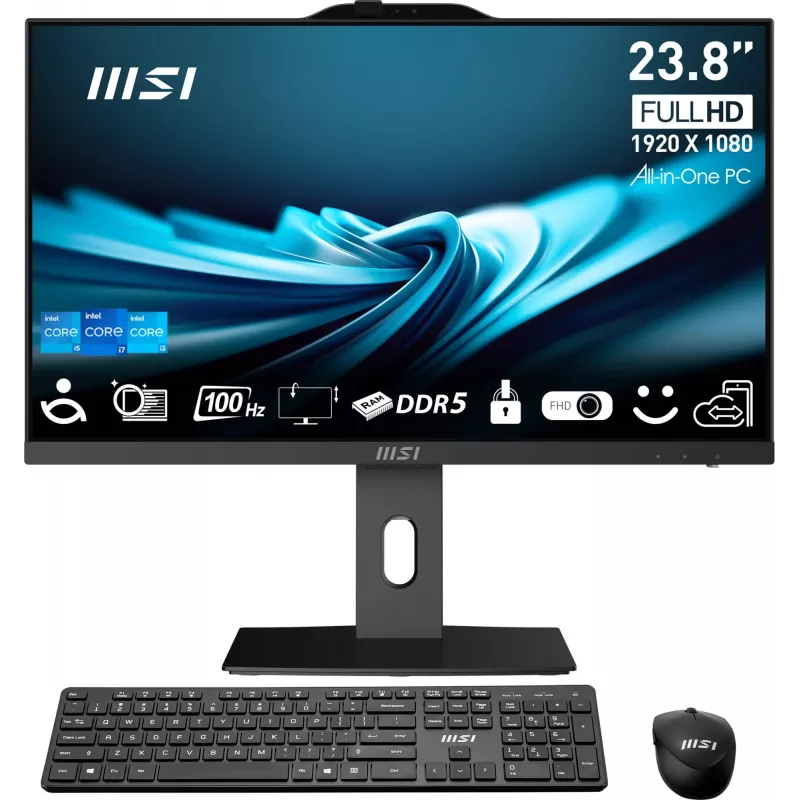 MSI PRO AP242P 14M-1096XEU All-in-One-PC, 23,8 Zoll FHD IPS, Intel Core i7-14700, 16GB RAM, 1TB SSD, Wi-Fi 6E, ohne Betriebssystem, Schwarz