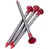 MSR Carbon-Core Hering Aluminium, Carbonfaser Rot, Silber 4 Stück
