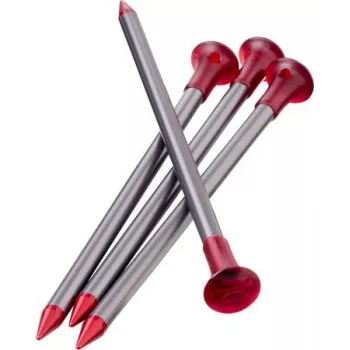 MSR Carbon-Core Hering Aluminium, Carbonfaser Rot, Silber 4 Stück