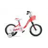 MTB Mädchenfahrrad 14 Zoll – Leichtes Aluminium-Kinderfahrrad mit Rücktrittbremse, V-Bremse, Stützrädern, Schutzblechen, Klingel & Ständer – Pink
