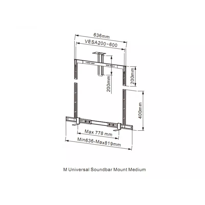 Multibrackets M Universal Soundbar-Halterung und Kamerahalterung Medium