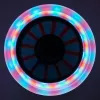 MUUWMI AU 102 Aluminium Tretroller Neon 125 mm mit LED-Leuchträdern, faltbar, ABEC 5 Kugellager, max. 50 kg, Neongrün/Schwarz