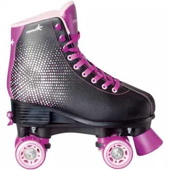 MUUWMI Disco Kinder-Rollschuhe, verstellbare Größe 35-38 EU, Lila
