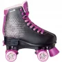 MUUWMI Disco Rollschuhe EU 31-34, Lila/Schwarz, 4-fach verstellbar
