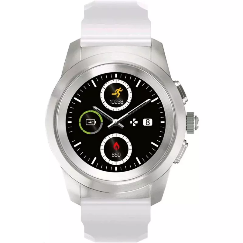 MyKronoz ZeTime Smartwatch Silber/Weiß Silikon Flach