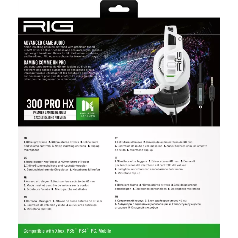 NACON RIG 300HX Gaming Headset für Xbox, Weiß