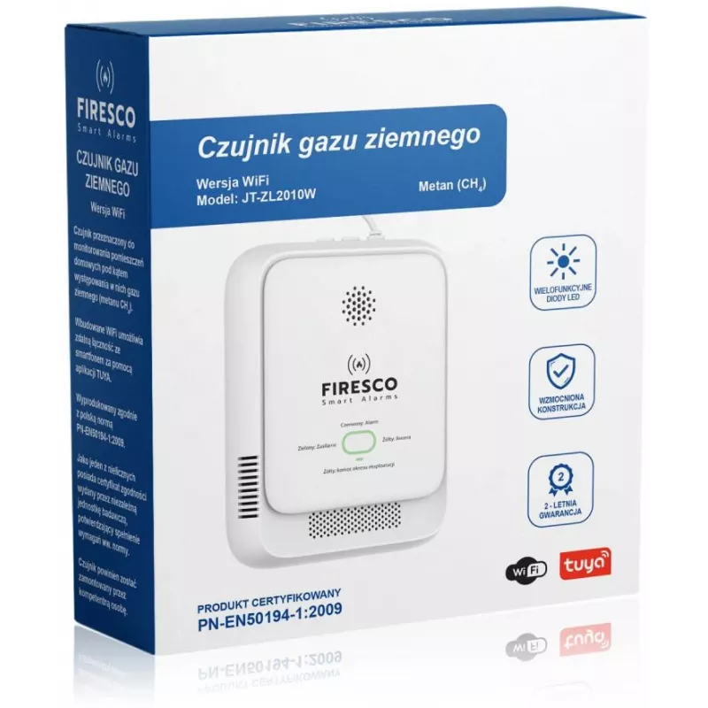 Erdgassensor Firesco JT-ZL2010W WiFi Tuya Smart Life