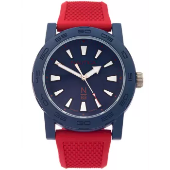 Nautica Atlantic Herren Quarz Analog Uhr NAPATF204 Blaues Zifferblatt Blaues Silikonband 42,5mm