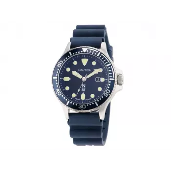 Nautica Coral Bay Herren-Taucheruhr NAPCBS304 43mm blaues Silikonarmband