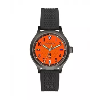 Nautica Herren NAPCFS915 Quarz-Chronograph Uhr 43mm blaues Zifferblatt Silikonarmband