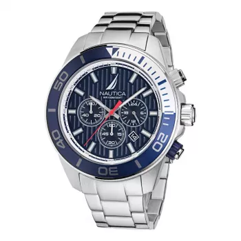 Nautica Herren NAPNOF303 Analog Quarzuhr 48mm Schwarzes Silikon