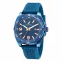 Nautica Herren Porthole Chronograph Quarzuhr NAPTCF201 44mm Blaues Zifferblatt Silikonarmband