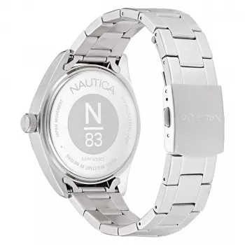 Nautica Herren Quarz Analog Uhr NAPFWS307 44mm Blaues Zifferblatt Blaues Silikonband