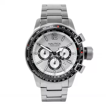 Nautica Herrenuhr NAPBFCF04 46mm Blaues Silikon Chronograph
