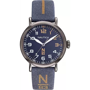 NAUTICA Herrenuhr NAPWLF919 40mm blaues Zifferblatt Silikonarmband