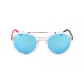 Nautica N3639SP-909 Herren Polarized Sonnenbrille - Schwarzer rechteckiger Rahmen, graue Gläser