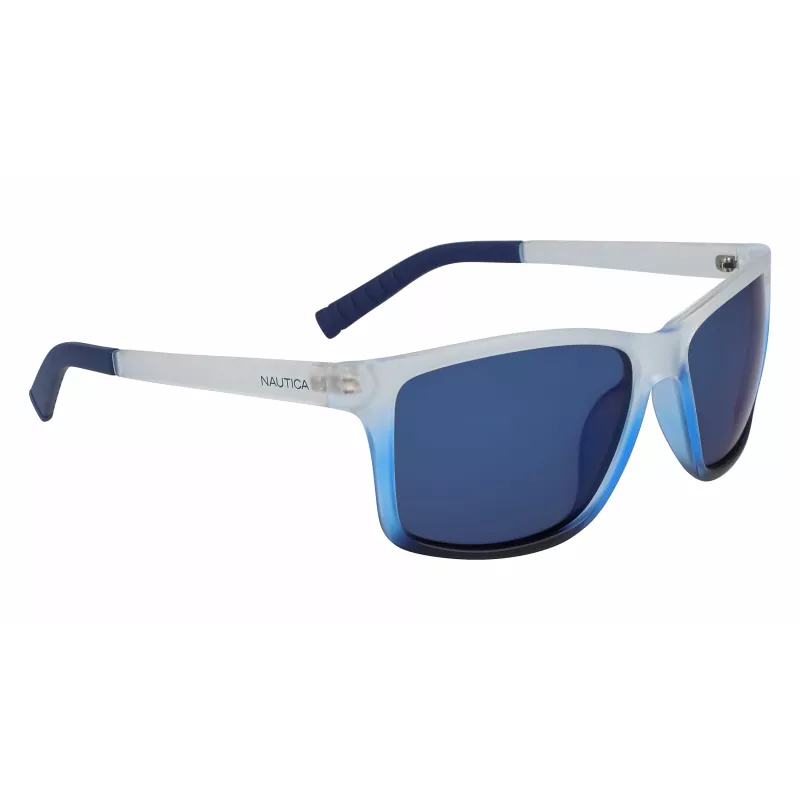 NAUTICA N3644SP-471 Herren Polarized Rechteckige Sonnenbrille Matt Schwarz/Grau 62mm