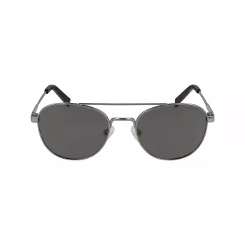 Nautica N4641SP-030 Herren-Rechteck-Sonnenbrille, Matt-Schwarzer Rahmen, Graue Gläser, 53 mm