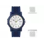 Nautica NABLEME02 Herren Quarz Analog Uhr Blaues Zifferblatt Blaues Silikonband 38mm