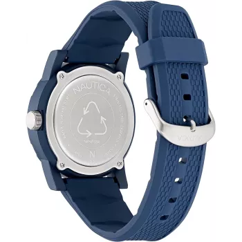 Nautica NAPATS301 Herren Quarz Analog Uhr 42,5mm Blaues Zifferblatt Silikon Armband