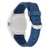 NAUTICA NAPATS304 Herren Quarz Analog Uhr, 42,5mm Edelstahlgehäuse, blaues Silikonband, 100m Wasserdichtigkeit