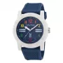NAUTICA NAPATS304 Herren Quarz Analog Uhr, 42,5mm Edelstahlgehäuse, blaues Silikonband, 100m Wasserdichtigkeit