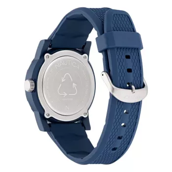 Nautica NAPATS305 Herren Quarz Analog Uhr Blaues Zifferblatt Silikonarmband 42,5mm