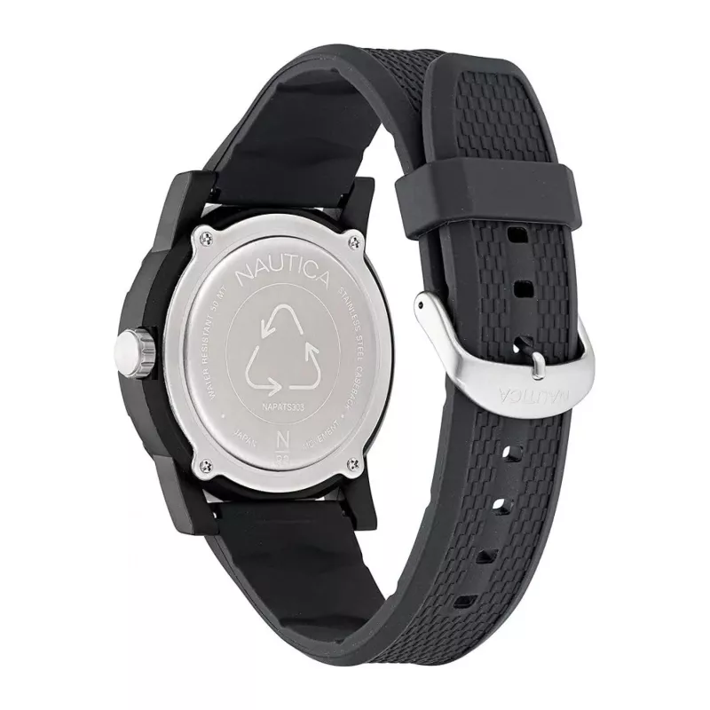 Nautica Pacific Beach Herren Quarz Analog Uhr NAPATS303 Blau Silikon 42,5mm