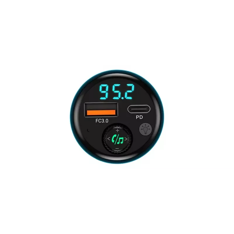 NAVITEL BHF05 MAX Multifunktionaler FM-Transmitter mit Bluetooth 5.0, USB-Anschluss, Freisprecheinrichtung, LED-Display, QC3.0-Schnellladung