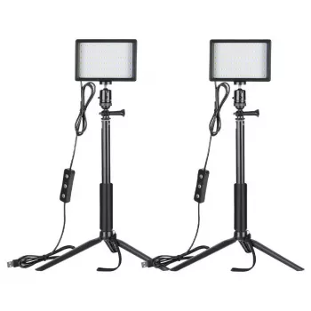NEEWER ZC-10S Zwei Lampen LED-Videoleuchten-Set mit Filtern und Stativen