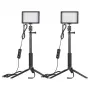 NEEWER ZC-10S Zwei Lampen LED-Videoleuchten-Set mit Filtern und Stativen