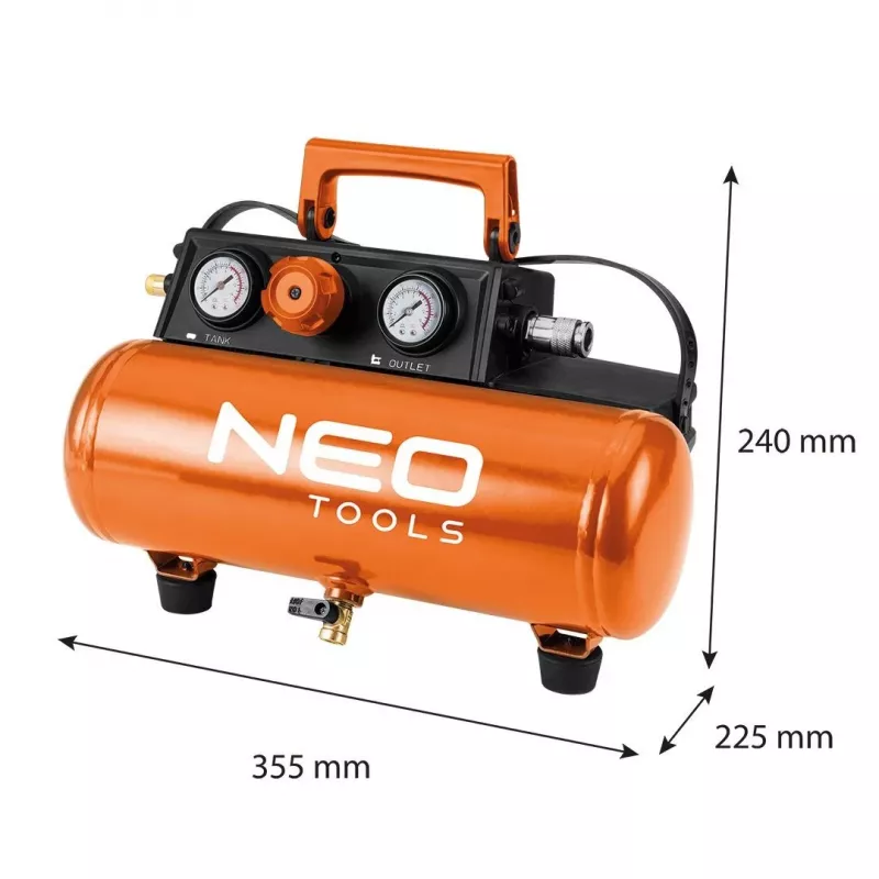NEO TOOLS 04-620 Ölgeschmierter Luftkompressor 24L 1,5kW 8bar 200L/min
