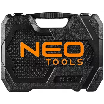 NEO Tools 10-042 1/4 Zoll Antrieb 46-teiliger Steckschlüsselsatz mit Bits und Zubehör