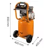 NEO TOOLS 12K010 Vertikaler ölgeschmierter Luftkompressor, 40 L Tank, 230 V, 1,5 kW, 8 bar, 206 L/min Ansaugleistung, Räder und Griff