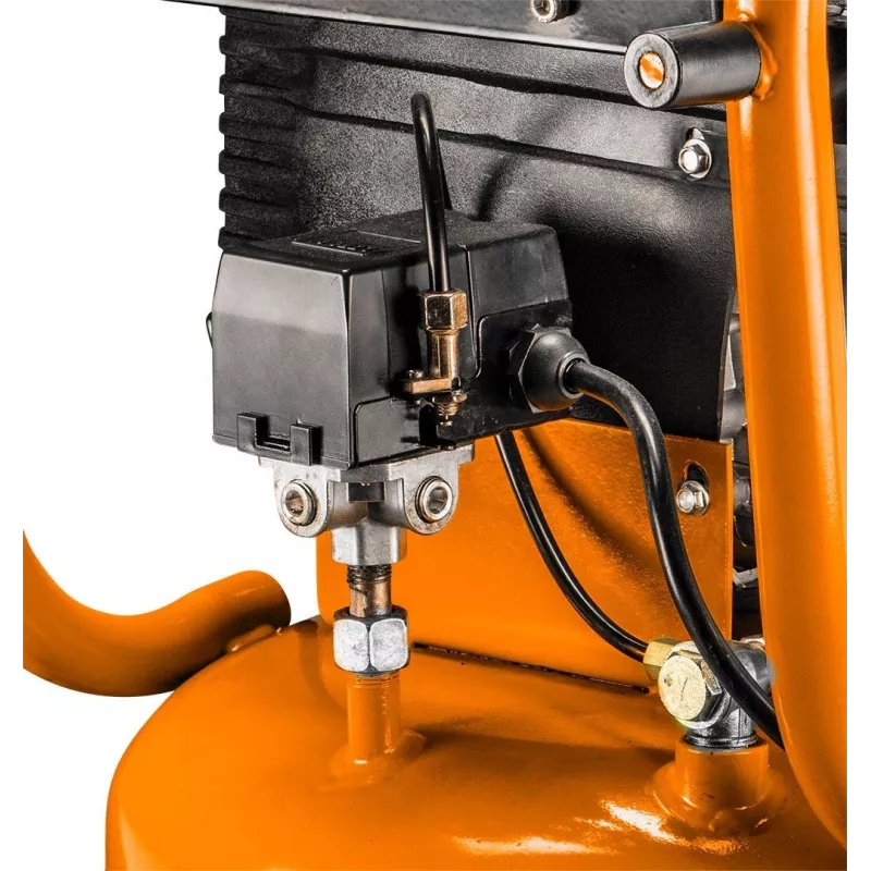 NEO TOOLS 12K010 Vertikaler ölgeschmierter Luftkompressor, 40 L Tank, 230 V, 1,5 kW, 8 bar, 206 L/min Ansaugleistung, Räder und Griff