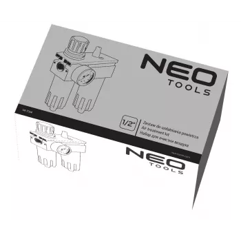 NEO Tools 14-734 Druckluftfilter 1/4 inch 40 Mikron mit Polycarbonat-Behälter