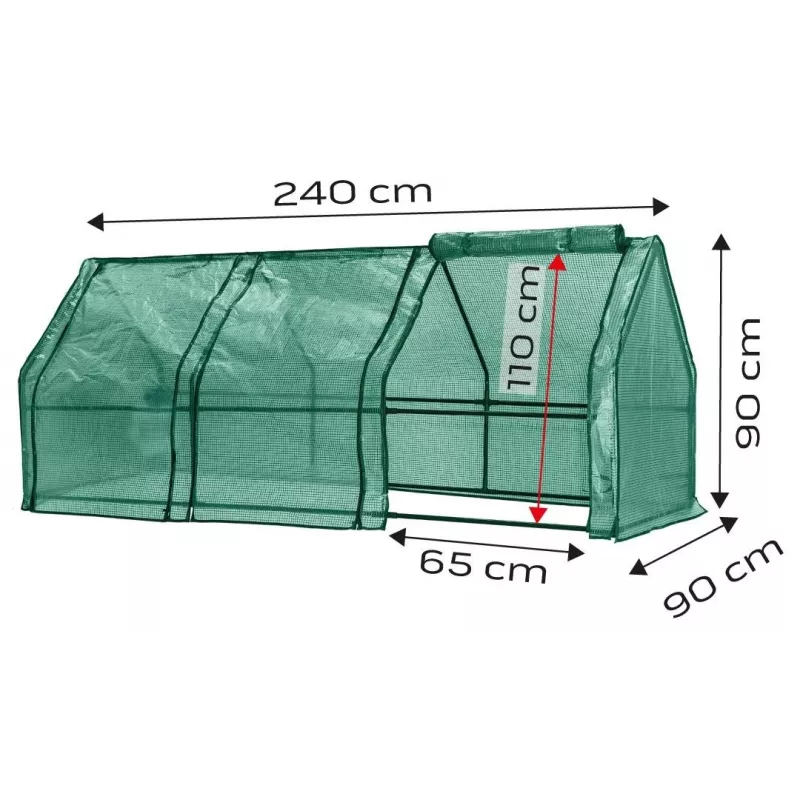 NEO Tools 15-912 Frühbeet-Gewächshaus mit Doppelstegplatten aus Polycarbonat, eloxiertem Aluminiumrahmen, 0,6 m² Anbaufläche, 2 verstellbaren Deckeln, UV-Schutz, Silber
