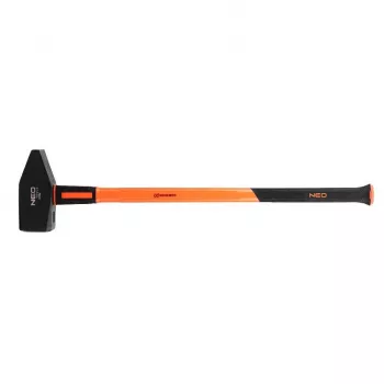NEO Tools 25-155 Maschinistenhammer mit Fiberglasstiel, 1000 g Kopf, Kreuzpinne, DIN 1041, Orange/Schwarz