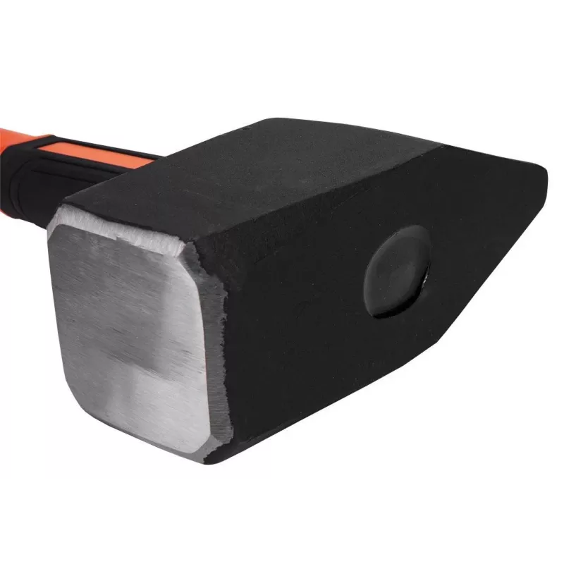 NEO TOOLS 25-162 Hammer mit Faserstoffgriff, 600 g Kopf, magnetischer Nagelhalter, Anti-Vibration, TÜV-zertifiziert, Schwarz/Orange