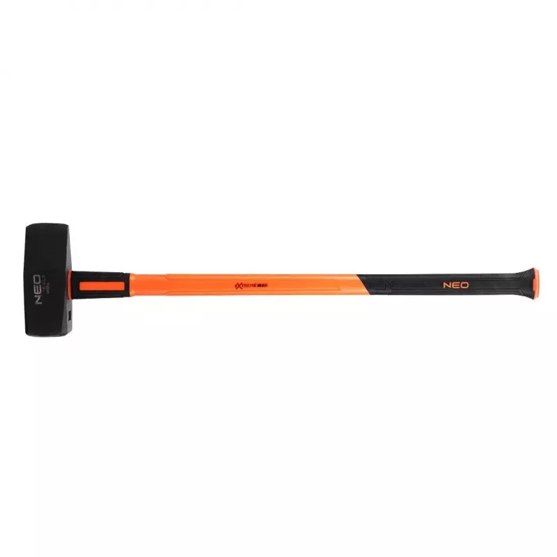 NEO TOOLS 25-162 Hammer mit Faserstoffgriff, 600 g Kopf, magnetischer Nagelhalter, Anti-Vibration, TÜV-zertifiziert, Schwarz/Orange