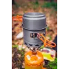 NEO TOOLS 63-144 7-teiliges Camping-Kochgeschirr-Set aus eloxiertem Aluminium mit abnehmbarem Griff, 2 Töpfen, Bratpfanne, Deckel, Reinigungsschwamm und Netzbeutel