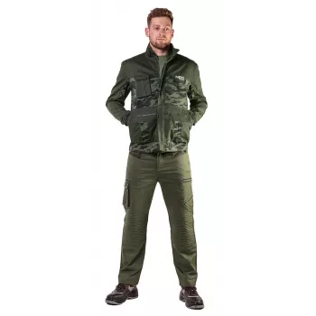 NEO TOOLS 81-211-XXL Arbeitsjacke, Grau mit grünen Akzenten, XXL