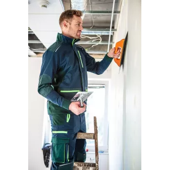 NEO Tools 81-216-XXXL Herren-Arbeitsjacke, Grau/Grün, 65% Polyester 35% Baumwolle, 245 g/m², 7 Taschen, verstärkte Ellbogen & Schultern, reflektierende Elemente, EN ISO 13688:2013