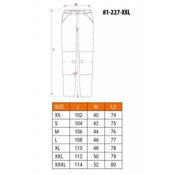 NEO Tools 81-227-XXL Schutz-Arbeitshose mit 9 Taschen und Knieschutz-Taschen, Grau/Grün, XXL