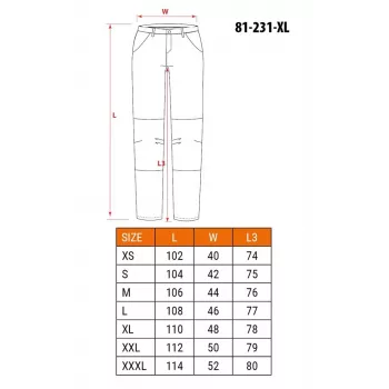 NEO TOOLS 81-231-XL Schutz-Arbeitshose Grau/Schwarz Größe XL