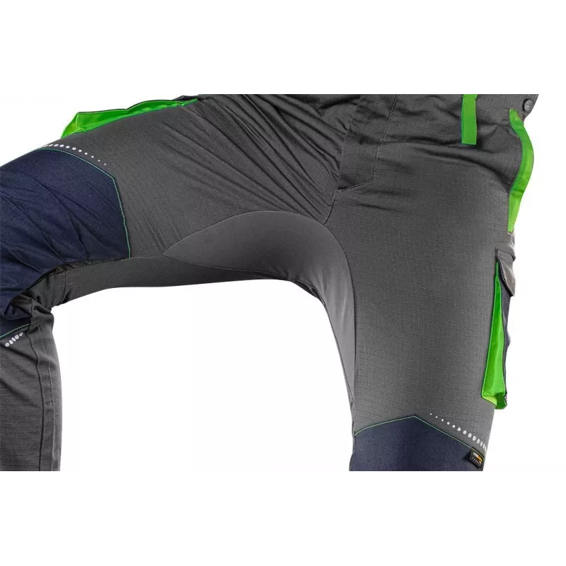 NEO Tools 81-247-L Herren-Arbeitshose mit Knieschonern, Grau/Grün, Größe L